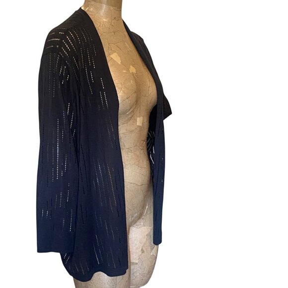 Worthington Open Cardigan Sweater Lightweight Plus Sz 3X Black #135H - Picture 3 of 7